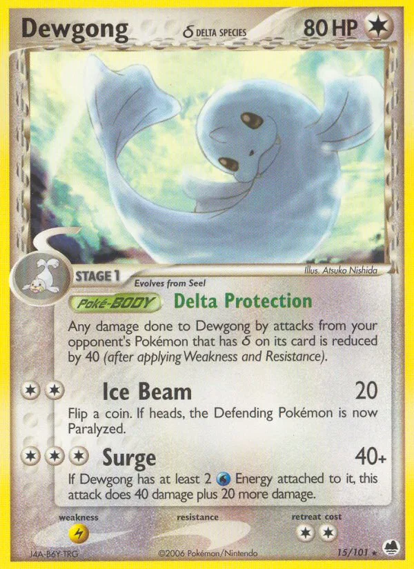 Dewgong δ #15 EX Dragon Frontiers Pokemon card