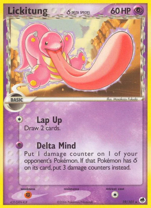 Lickitung δ #19 EX Dragon Frontiers Pokemon card