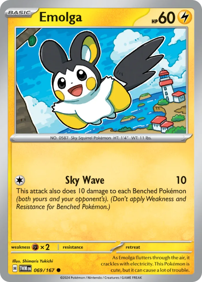 Emolga #69 Twilight Masquerade Pokemon card