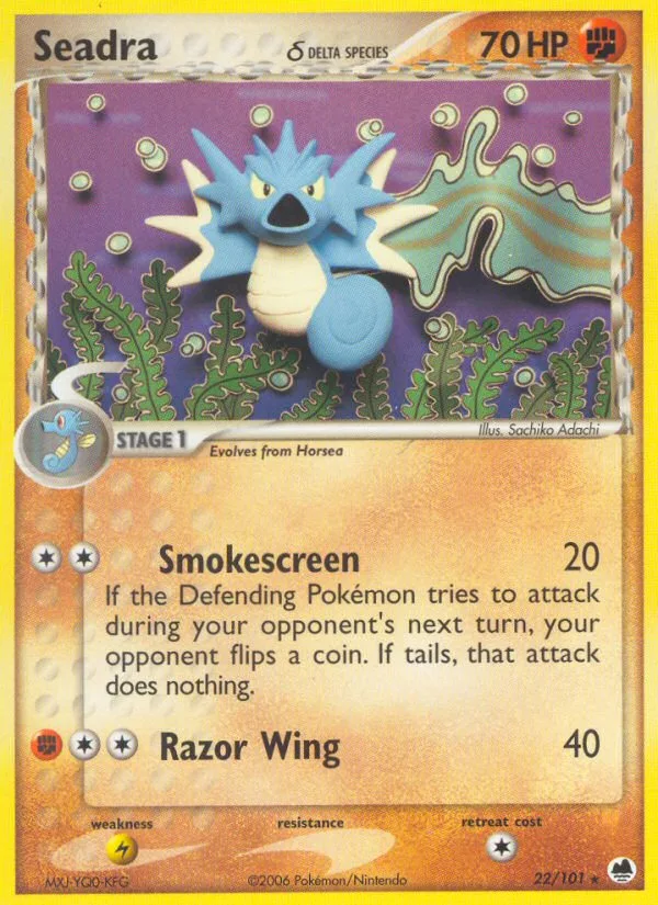 Seadra δ #22 EX Dragon Frontiers Pokemon card
