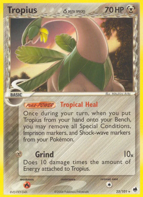 Tropius δ #23 EX Dragon Frontiers Pokemon card