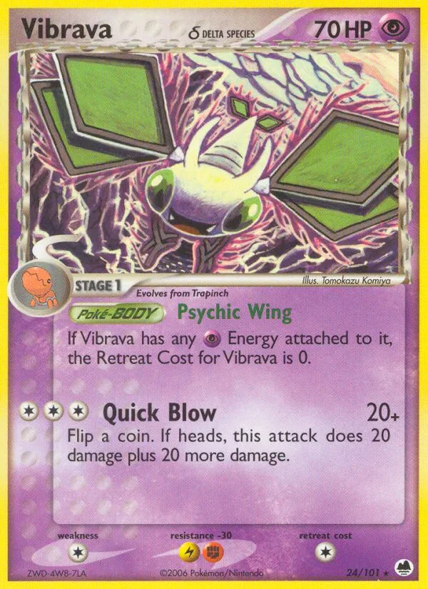 Vibrava δ #24 EX Dragon Frontiers Pokemon card