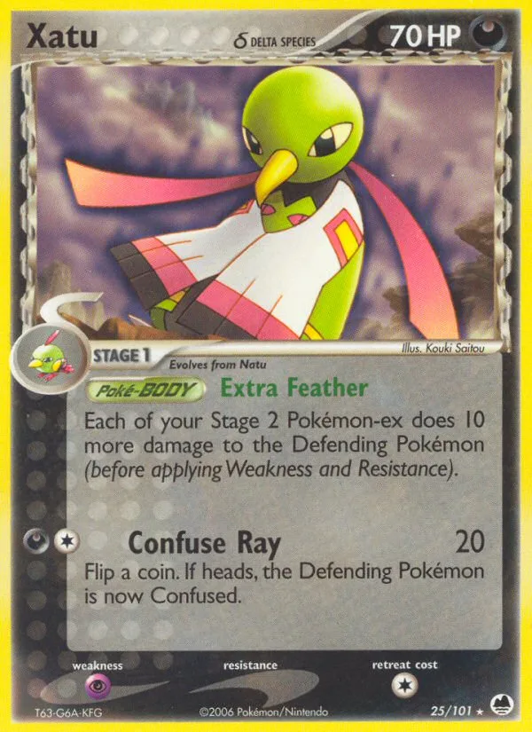 Xatu δ #25 EX Dragon Frontiers Pokemon card
