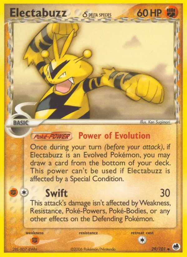 Electabuzz δ #29 EX Dragon Frontiers Pokemon card