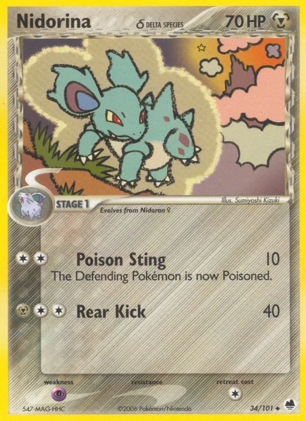 Nidorina δ EX Dragon Frontiers card