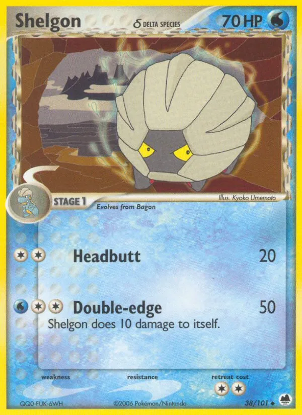 Shelgon δ #38 EX Dragon Frontiers Pokemon card