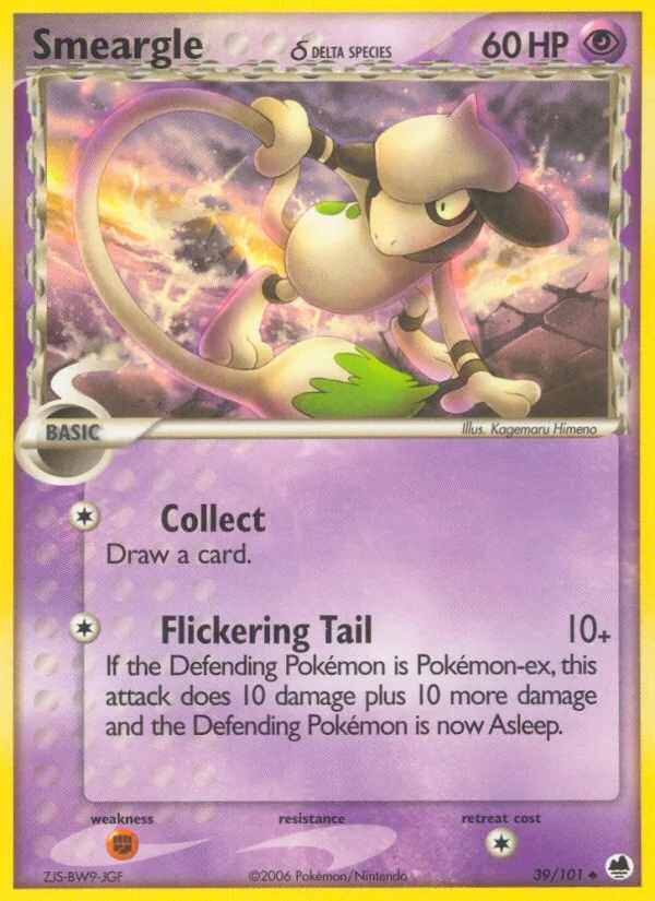 Smeargle δ #39 EX Dragon Frontiers Pokemon card