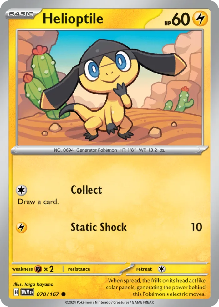 Helioptile #70 Twilight Masquerade Pokemon card