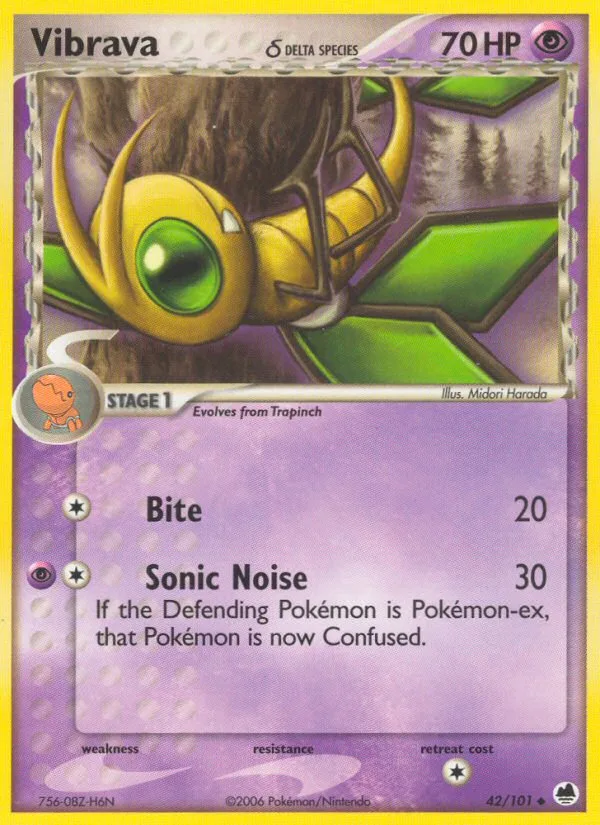 Vibrava δ #42 EX Dragon Frontiers Pokemon card