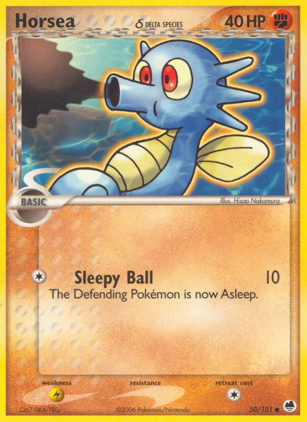 Horsea δ #50 EX Dragon Frontiers Pokemon card