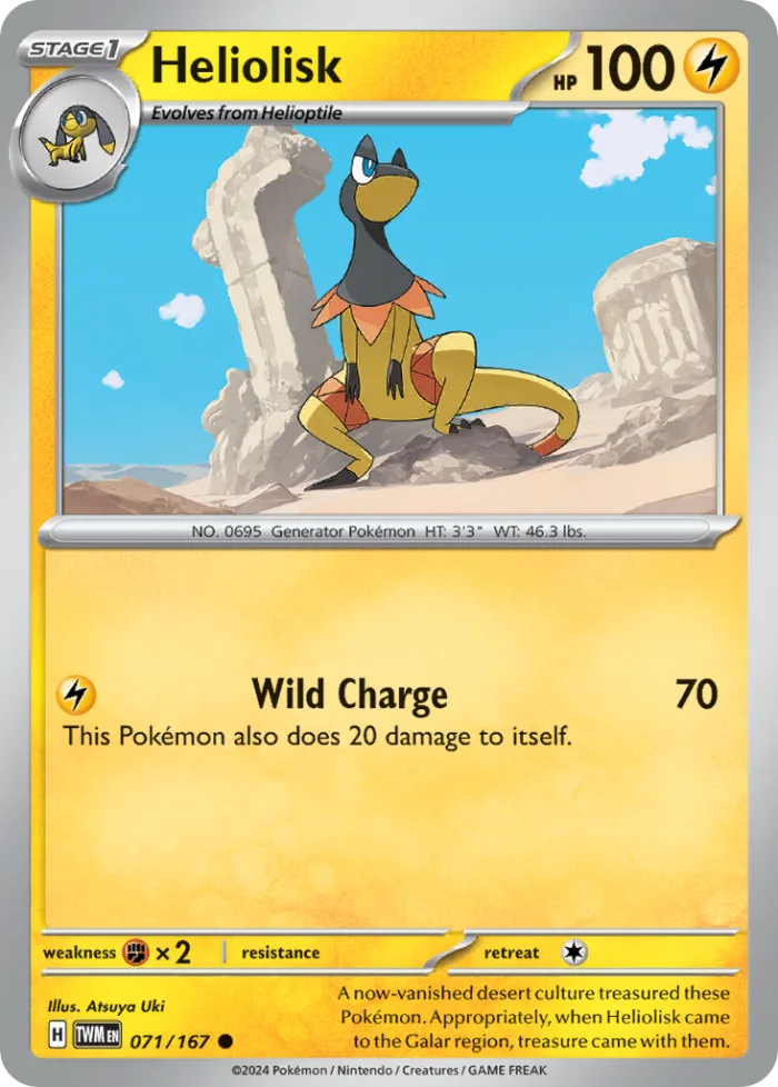 Heliolisk #71 Twilight Masquerade Pokemon card