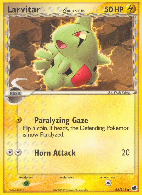 Larvitar δ EX Dragon Frontiers card