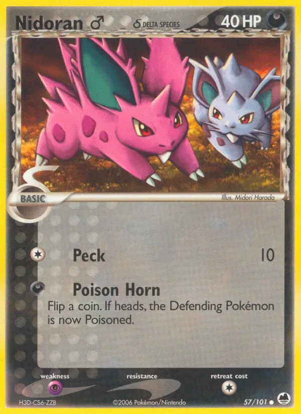 Nidoran ♂ δ EX Dragon Frontiers card