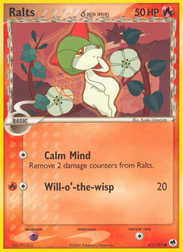 Ralts δ #61 EX Dragon Frontiers Pokemon card