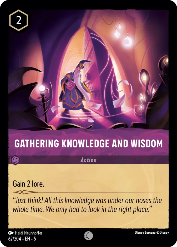 Gathering Knowledge and Wisdom #62 Shimmering Skies Disney Lorcana card