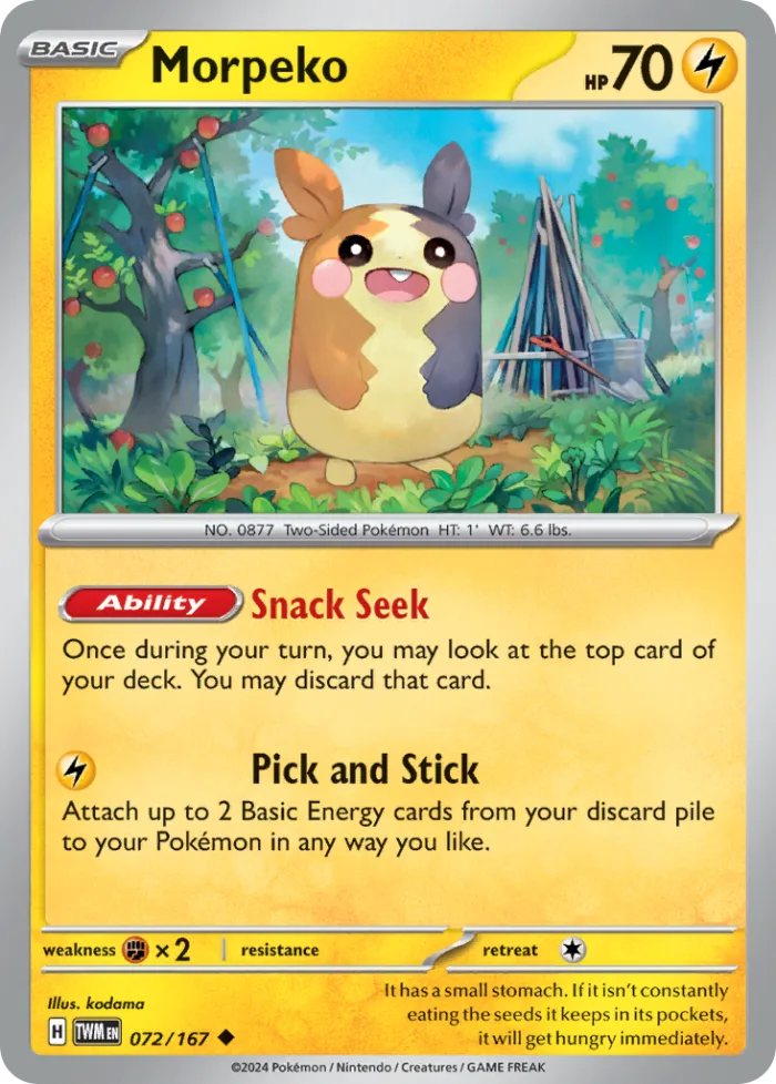 Morpeko #72 Twilight Masquerade Pokemon card