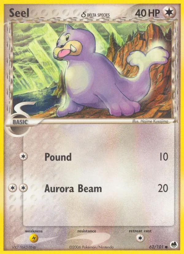 Seel δ #62 EX Dragon Frontiers Pokemon card