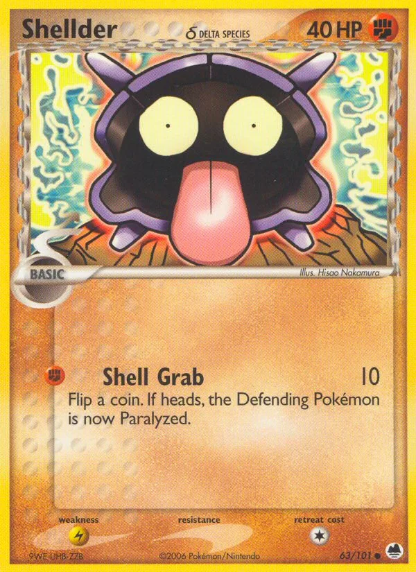 Shellder δ EX Dragon Frontiers card
