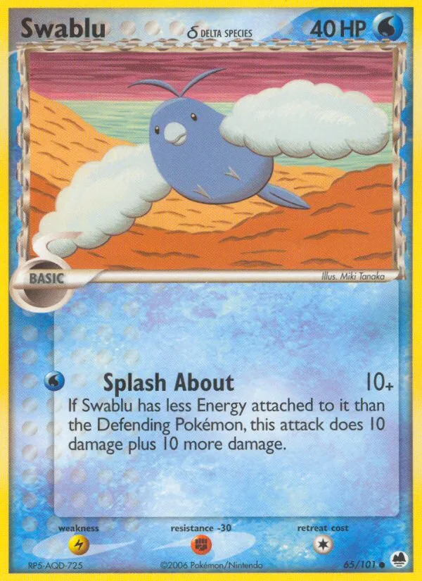 Swablu δ #65 EX Dragon Frontiers Pokemon card