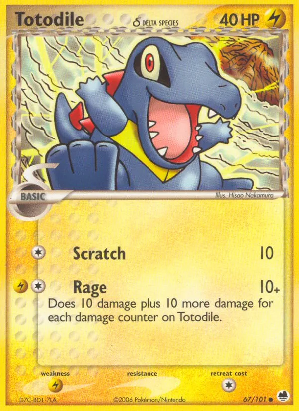 Totodile δ EX Dragon Frontiers card