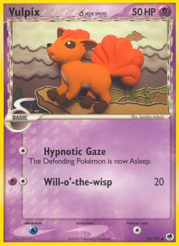 Vulpix δ #70 EX Dragon Frontiers Pokemon card