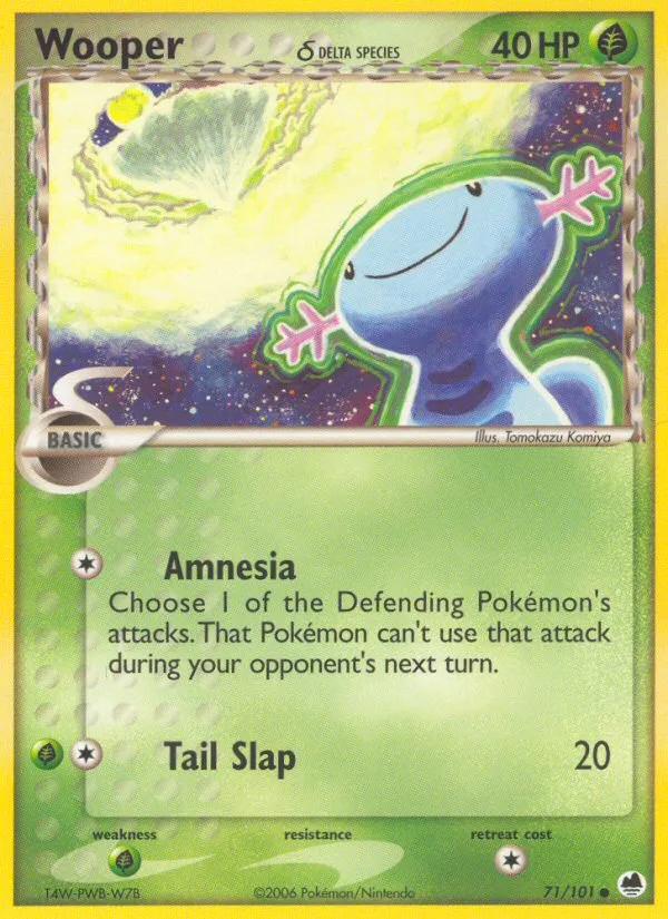 Wooper δ #71 EX Dragon Frontiers Pokemon card