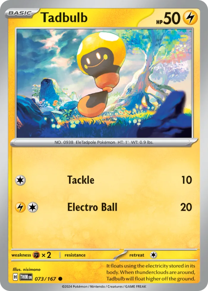 Tadbulb #73 Twilight Masquerade Pokemon card