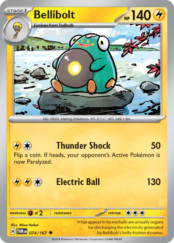 Bellibolt #74 Twilight Masquerade Pokemon card