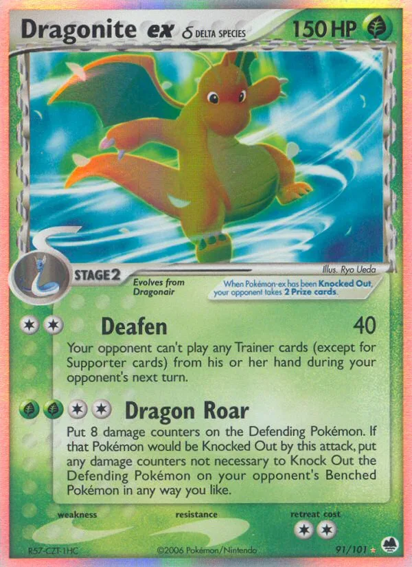Dragonite ex δ #91 EX Dragon Frontiers Pokemon card
