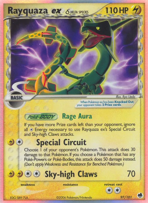 Rayquaza ex δ #97 EX Dragon Frontiers Pokemon card
