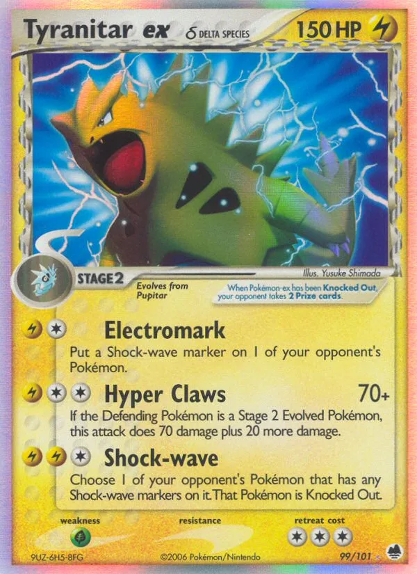 Tyranitar ex δ #99 EX Dragon Frontiers Pokemon card