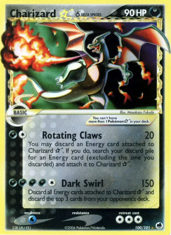Charizard ★ δ #100 EX Dragon Frontiers Pokemon card