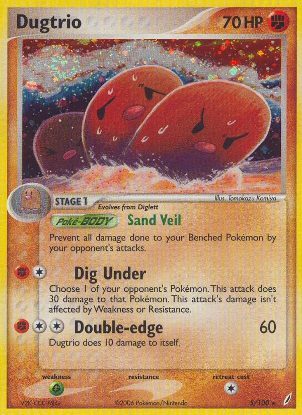 Dugtrio #5 EX Crystal Guardians Pokemon card