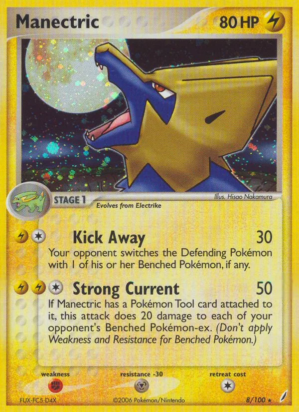 Manectric #8 EX Crystal Guardians Pokemon card