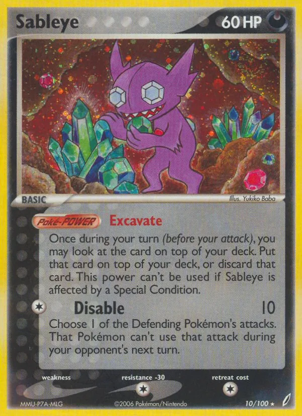 Sableye #10 EX Crystal Guardians Pokemon card