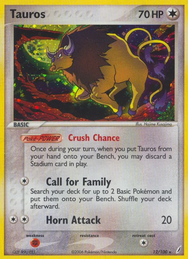 Tauros #12 EX Crystal Guardians Pokemon card