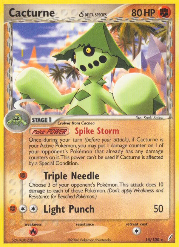 Cacturne δ #15 EX Crystal Guardians Pokemon card
