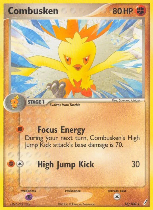 Combusken #16 EX Crystal Guardians Pokemon card