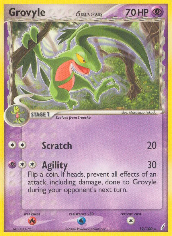 Grovyle δ #19 EX Crystal Guardians Pokemon card