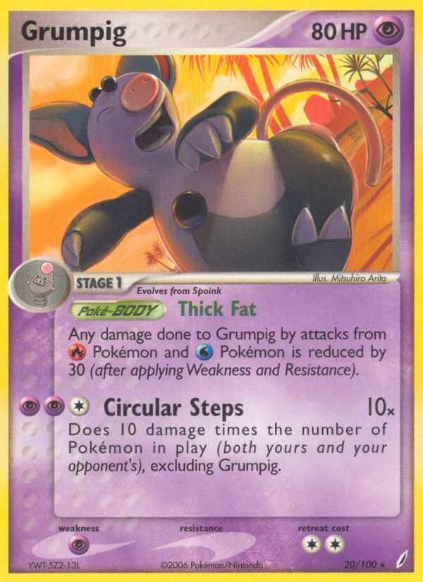 Grumpig #20 EX Crystal Guardians Pokemon card