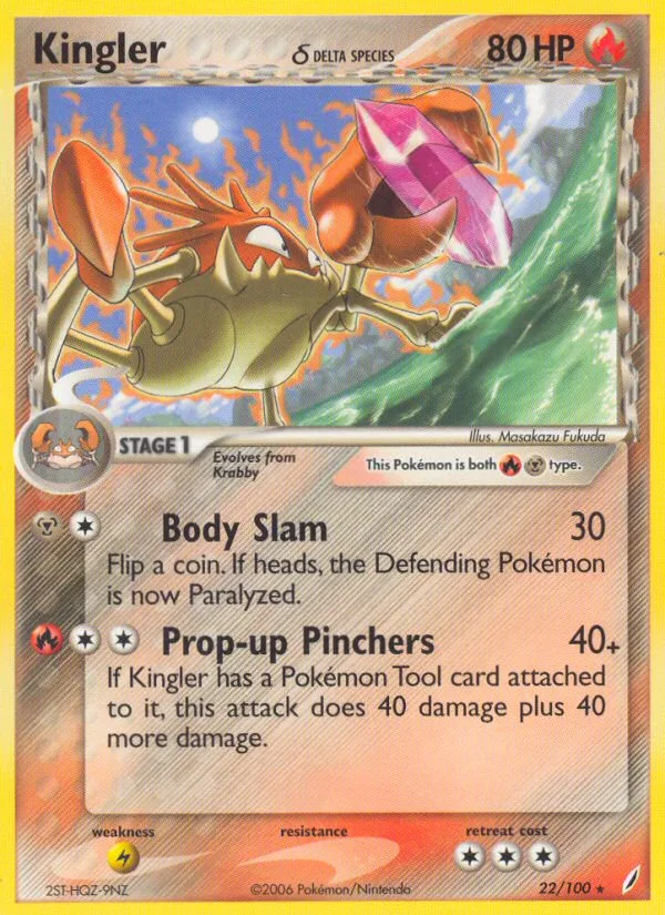 Kingler δ #22 EX Crystal Guardians Pokemon card
