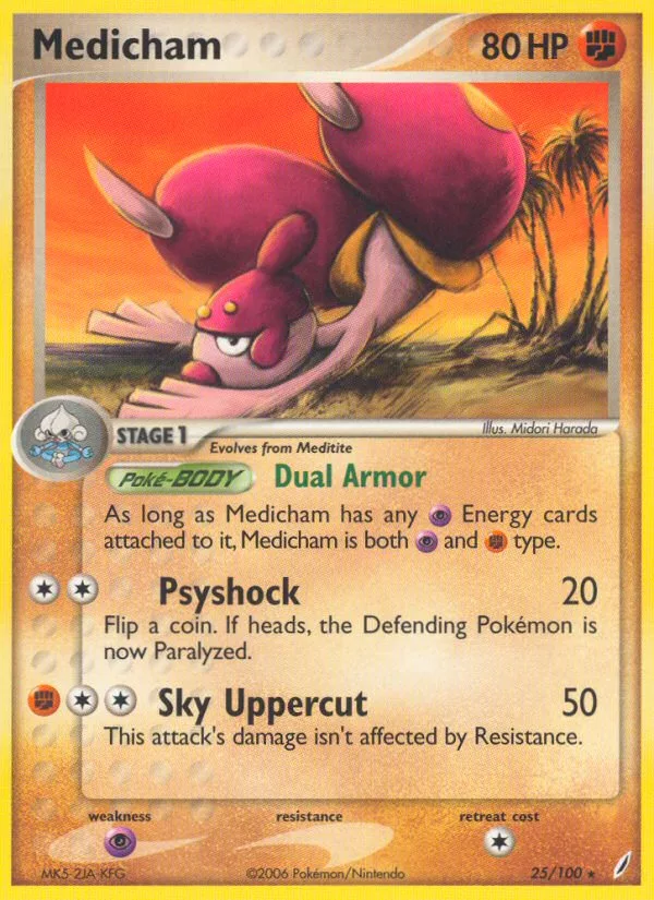 Medicham #25 EX Crystal Guardians Pokemon card