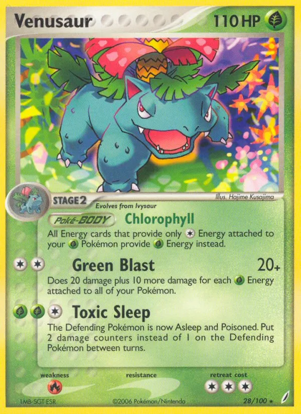 Venusaur #28 EX Crystal Guardians Pokemon card