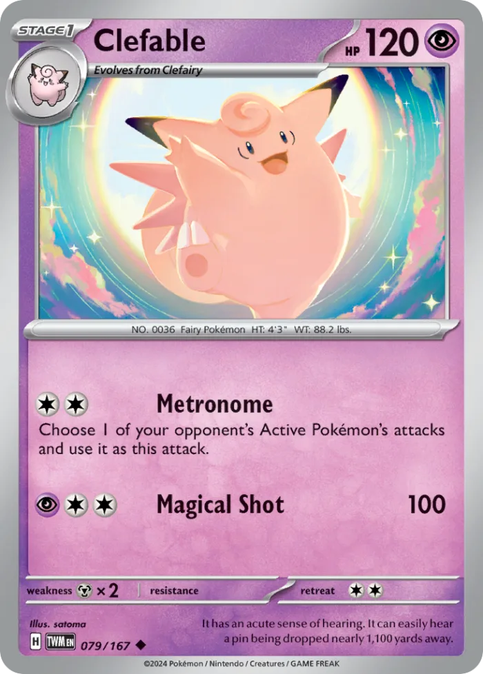 Clefable #79 Twilight Masquerade Pokemon card