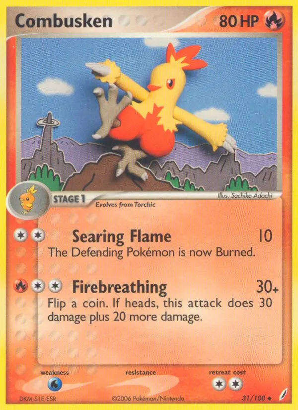 Combusken #31 EX Crystal Guardians Pokemon card