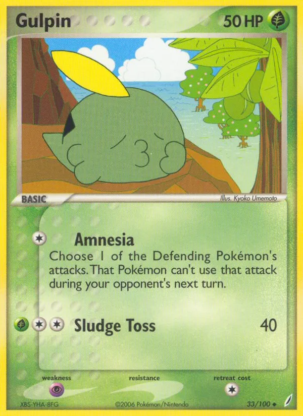 Gulpin #33 EX Crystal Guardians Pokemon card