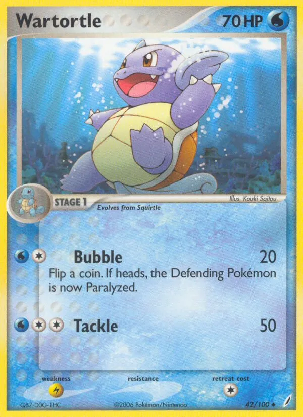 Wartortle #42 EX Crystal Guardians Pokemon card