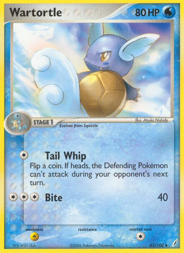 Wartortle #43 EX Crystal Guardians Pokemon card