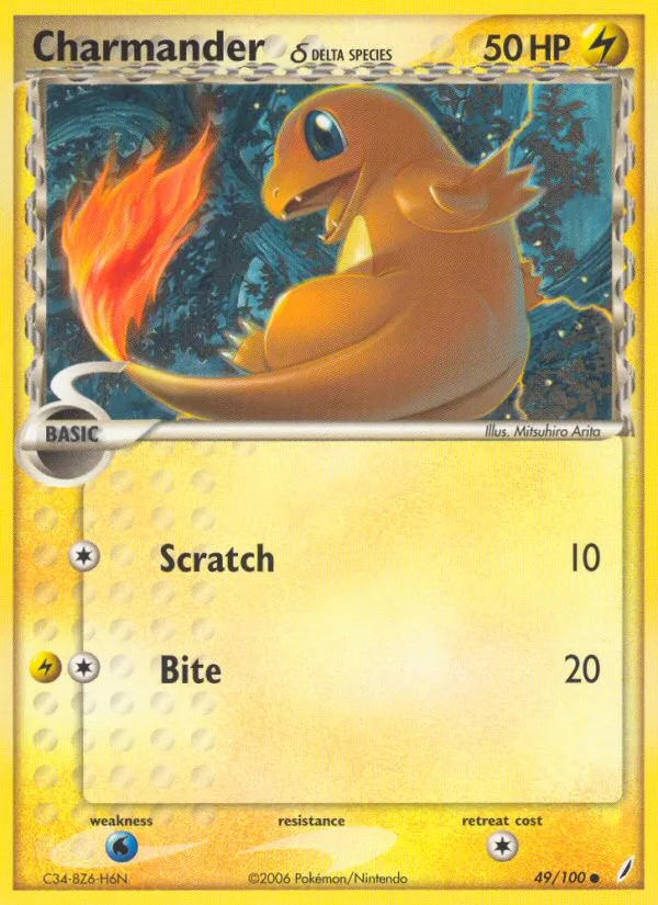 Charmander δ #49 EX Crystal Guardians Pokemon card