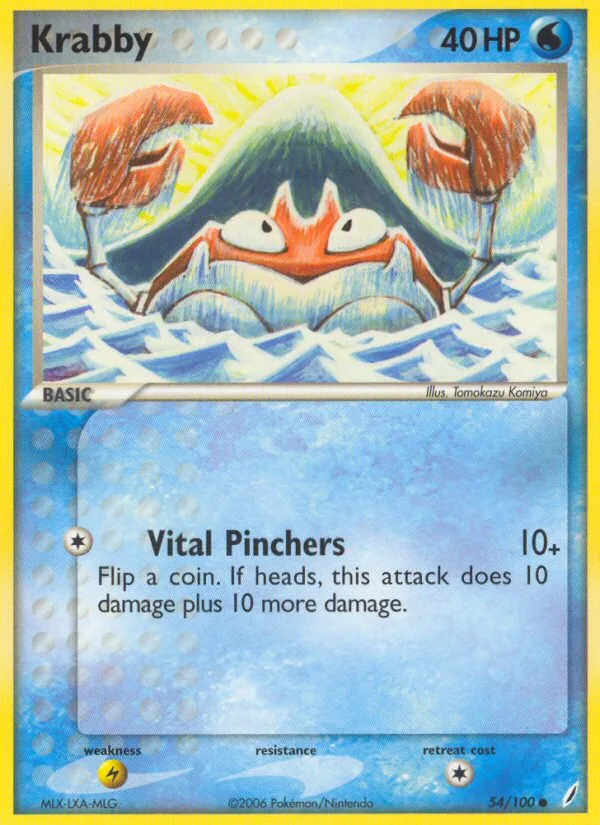 Krabby #54 EX Crystal Guardians Pokemon card